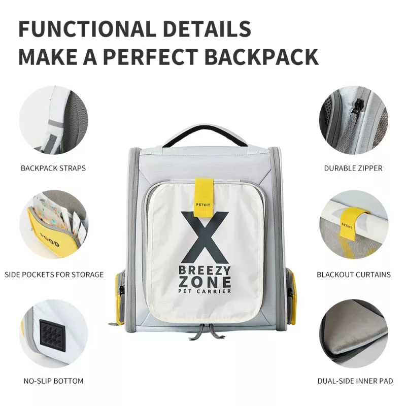 Mochila para gatos PETKIT Breezy xZone - Cinzento