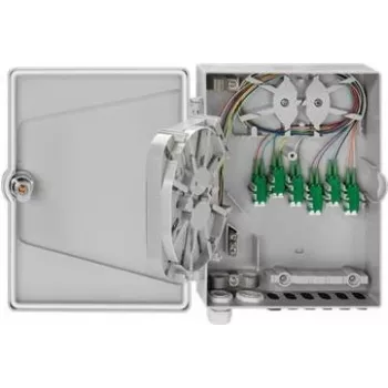 Caixa de distribuição Rutenbeck APL 6xLC-D OS2 APC de sobrepor, cinzento claro RAL 7035