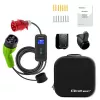Carregador móvel para carro elétrico Qoltec ajustável 2em1 Type2 | 11kW | CEE 5 PIN | LCD | 3 fases | portátil | wallbox | 5m