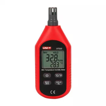 Mini medidor de temperatura e humidade UT333 — termo-higrómetro portátil para medição de temperatura e humidade relativa