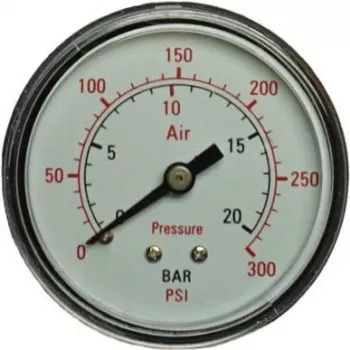 Manómetro Aerotec ligação traseira rosca macho 1/4 polegadas modelo 9414582