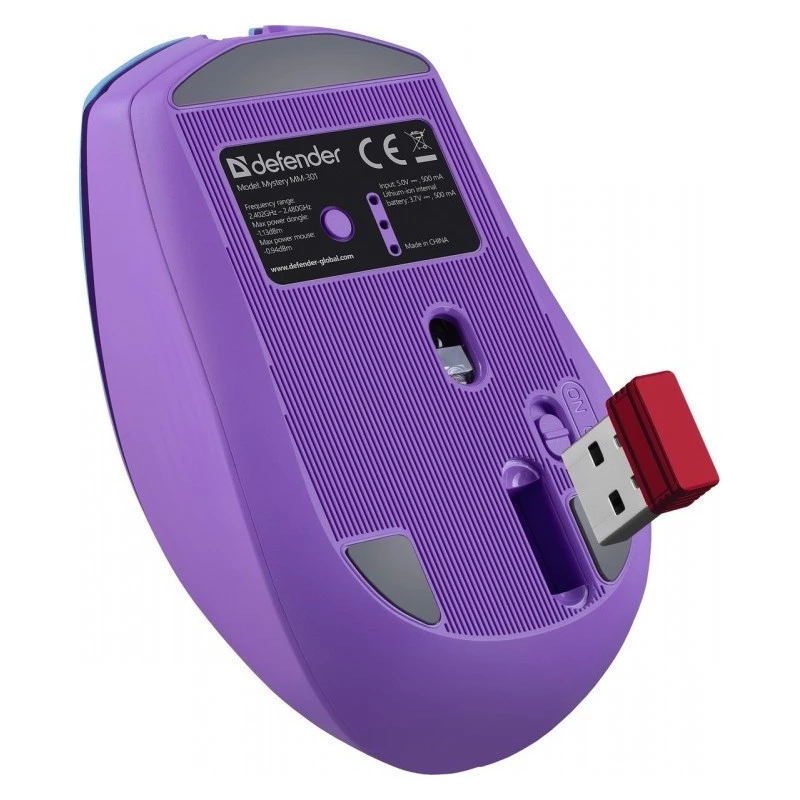Rato DEFENDER MYSTERY MM-301 RF+BT LILA 1600dpi 6T