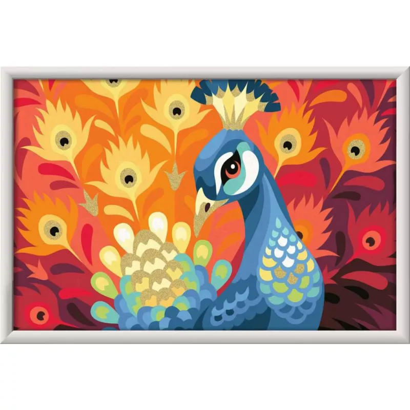 Conjunto de pintura e moldagem Ravensburger CreArt Proud Peacock — conjunto de pintura