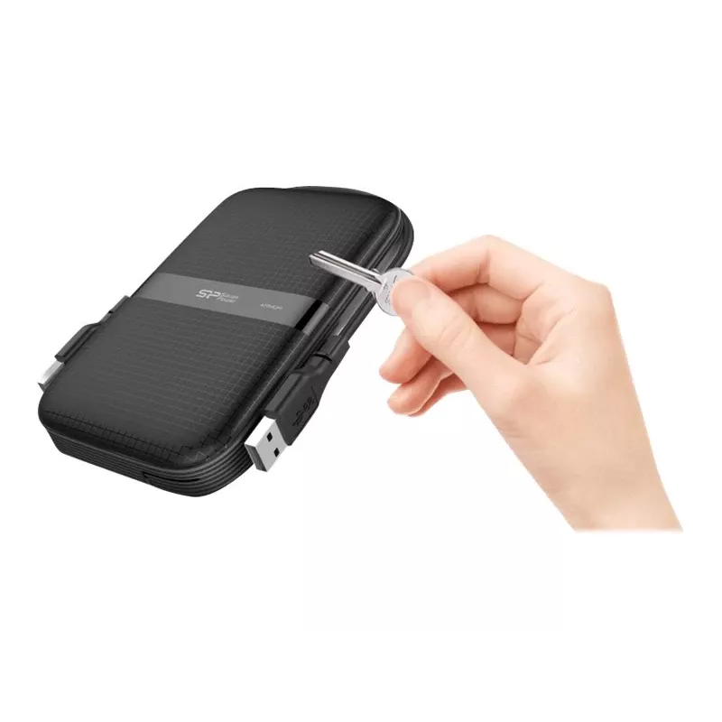 Silicon Power Armor A60 HDD externo, 2 TB, 2,5 polegadas, USB 3.2 Gen 1, preto