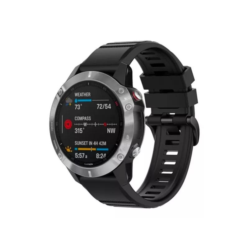 Pulseira de silicone FIXED para Garmin QuickFit 26mm Preto — pulseira de relógio de substituição 26 mm