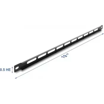 Conjunto de montagem DELOCK 67459 painel metálico preto com suportes para abraçadeiras para rack de 19 polegadas 0,5HE