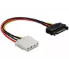 Delock 60115 cabo de alimentação SATA 15 pinos macho para Molex 4 pinos fêmea, 0,12 m