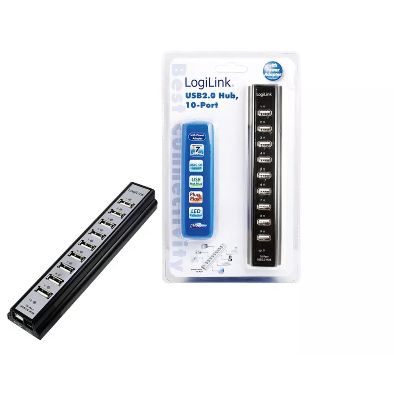 Hub USB LogiLink UA0096 480 Mbit/s preto