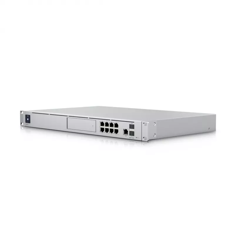 Gateway Ubiquiti UDM-SE UniFi Dream Machine Special Edition, rack 1U, 8x RJ-45 PoE, WAN 2,5GbE + 10G SFP+, CPU de 1,7 GHz, 4 GB DDR4, SSD de 128 GB, baia para HDD de 3,5", ecrã tátil de 1,3"