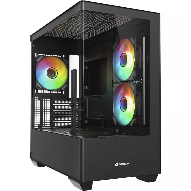Caixa para PC Sharkoon Elite Shark CM100 torre Micro-ATX, sem fonte de alimentação, preto