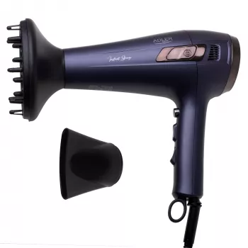 Secador de cabelo com cabo retrátil - 2400W + difusor Adler