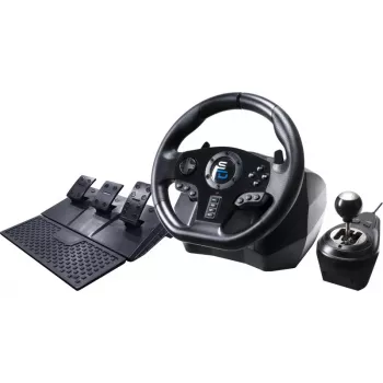 Volante + pedais Subsonic GS850-X preto rotação 270° USB
