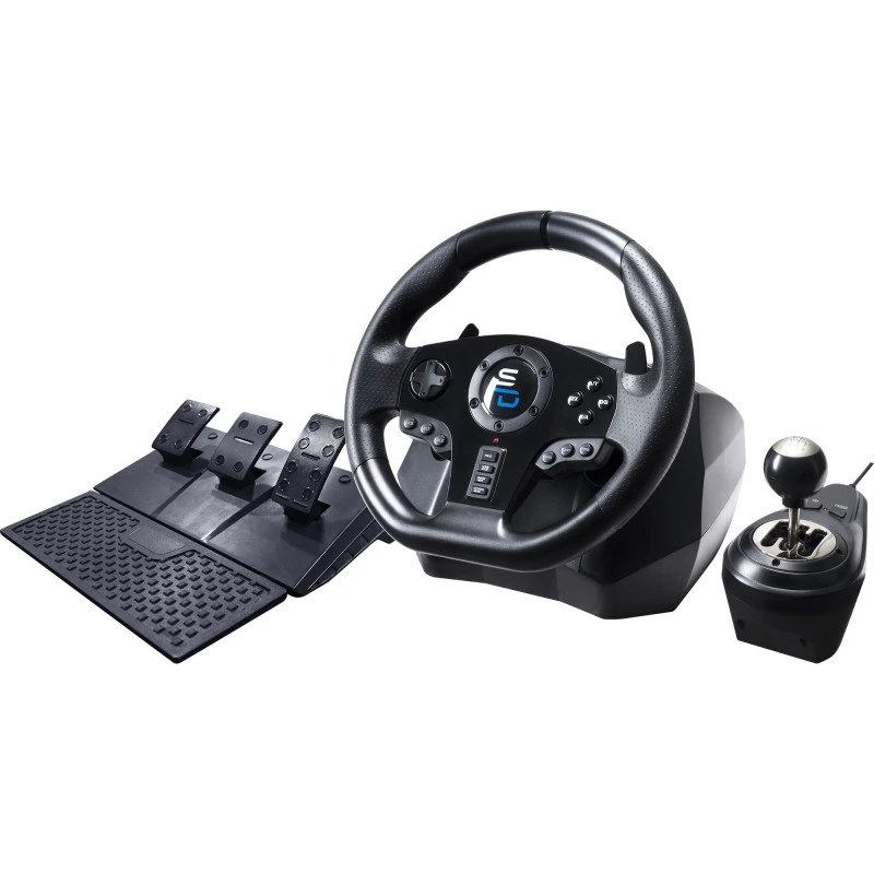 Volante + pedais Subsonic GS850-X preto rotação 270° USB