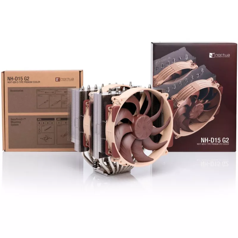 Dissipador de CPU Noctua NH-D15 G2 — ventoinha dupla 140 mm, cobre, 12 V, máx. 1500 rpm, compatível com LGA 1150/1151/1155/1156/1200/1700 e AM4/AM5