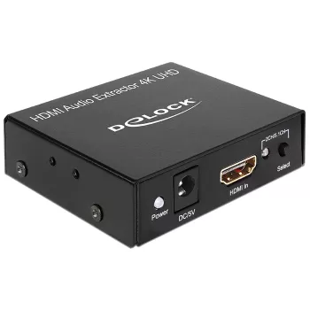 Extrator de áudio HDMI estéreo / 5.1 canais 4K, adaptador preto