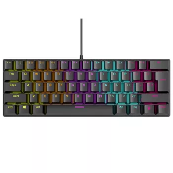 Teclado mecânico RAMPAGE PLOWER K60 com Blue-Switches e retroiluminação RGB