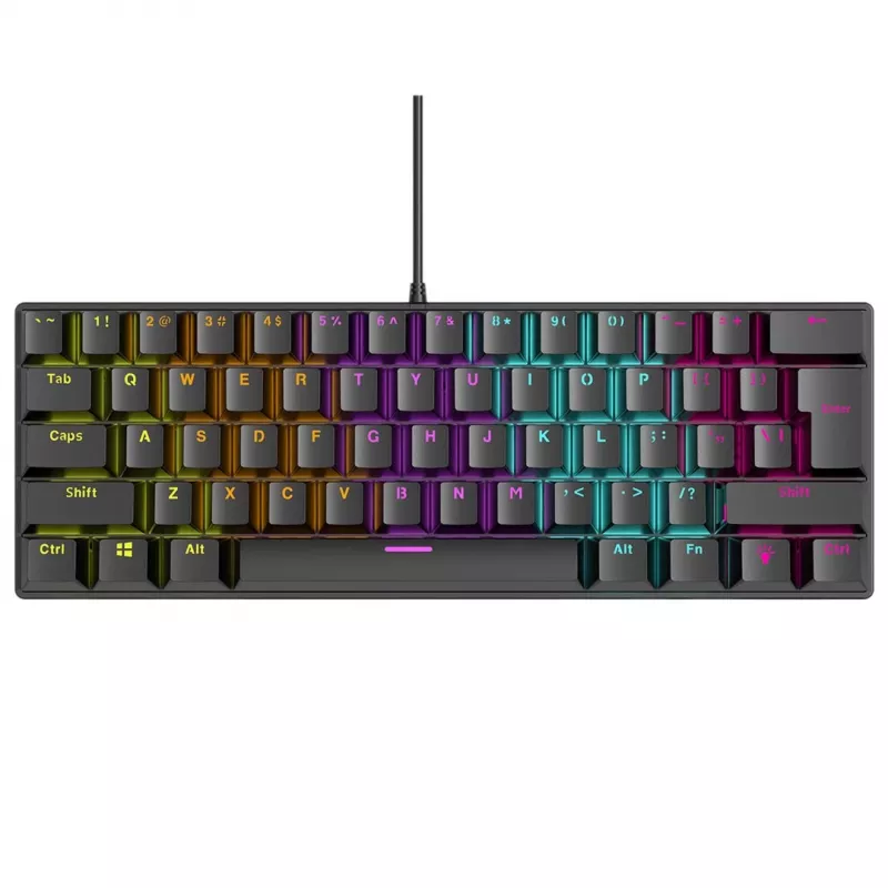 Teclado mecânico RAMPAGE PLOWER K60 com Blue-Switches e retroiluminação RGB