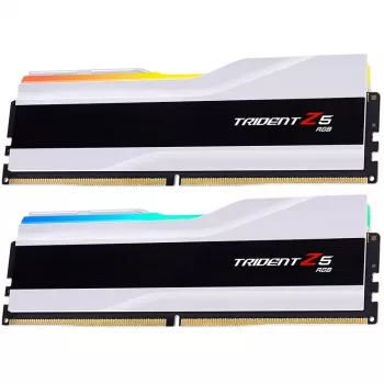DIMM 64 GB DDR5-6000 (2x 32 GB) Dual-Kit, memória RAM branca, F5-6000J3636F32GX2-TZ5RW, Trident Z5 RGB, INTEL XMP