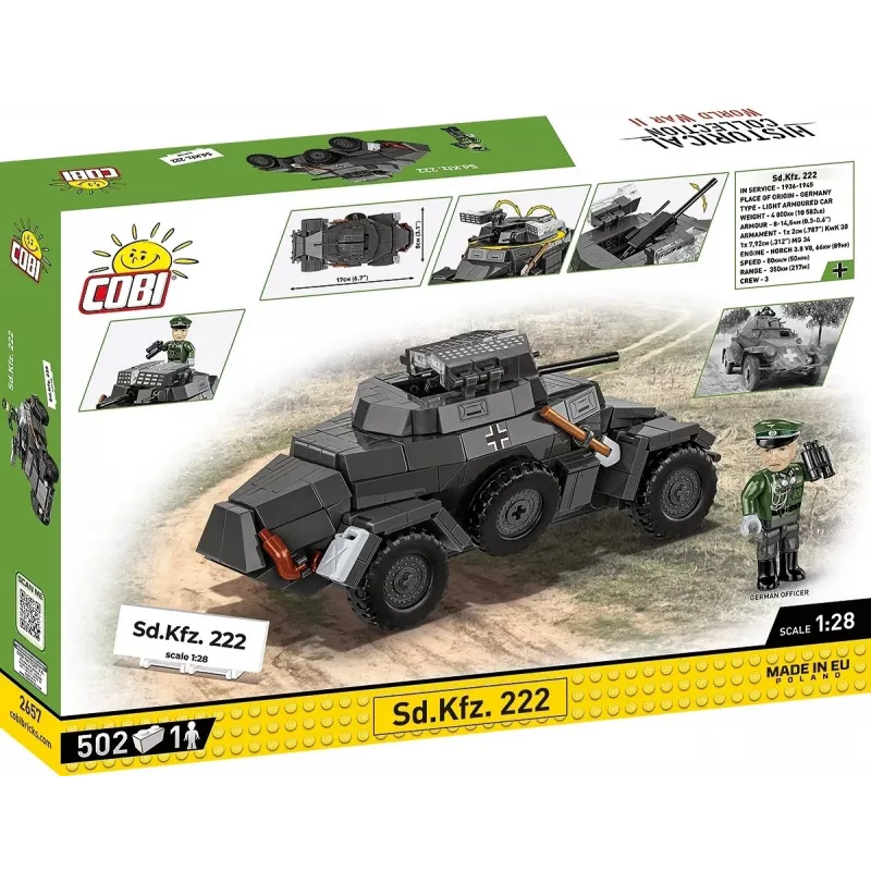 Cobi Blocks Sd.Kfz 222 kit de montagem COBI-2657 — 502 peças de construção