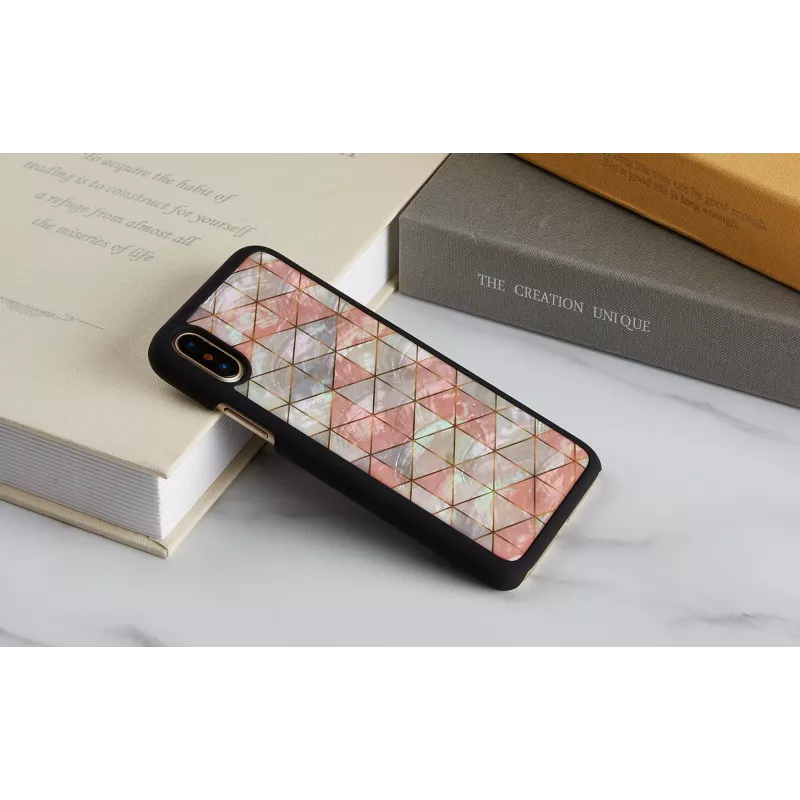 Capa de proteção iKins para iPhone XS / iPhone X, padrão losango, preto
