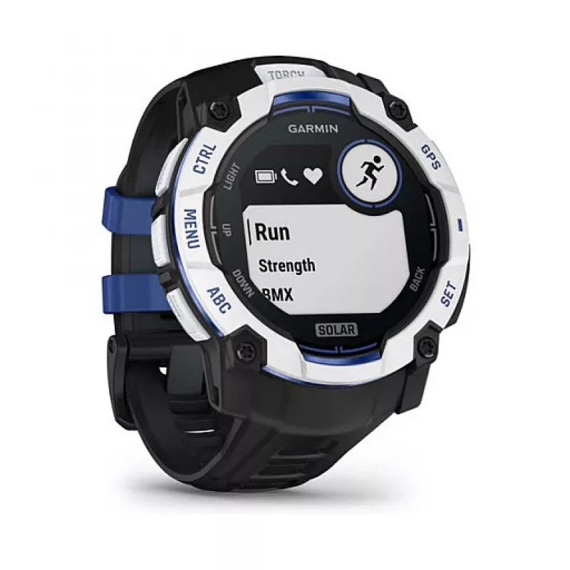 Smartwatch GARMIN Instinct 3,05 cm (1,2 polegadas) AMOLED 45 mm 390x390 px ecrã tátil preto branco GPS 4 GB 53 g pulseira de silicone