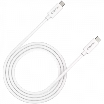 Cabo CANYON UC-44, U4-CC-5A1M-E, conjunto de cabo USB4 Type-C para Type-C 40G 1m 5A 240W(ERP) com E-MARK, CE, ROHS, branco
