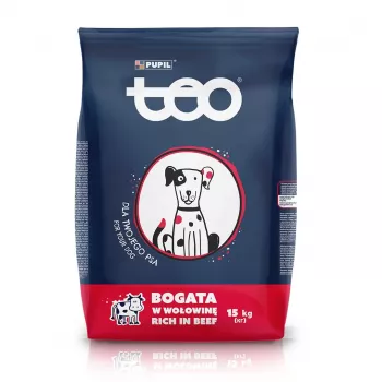 TEO rica em vaca - comida seca para cães - 15 kg