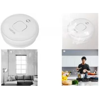 Detetor de fumo LogiLink Longlife, branco, com pilha de lítio deteta fumo e emite um alarme de 85 dB, para teto e - 1 unidade (SC0016)