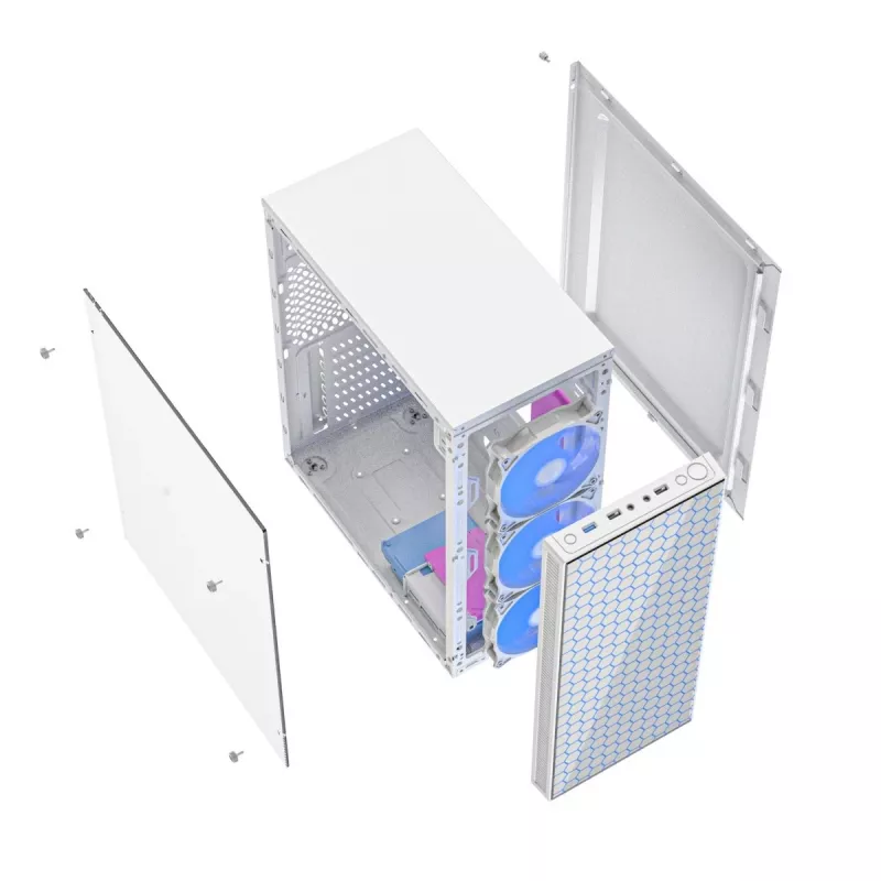 Caixa de computador Gaming Fornax 500, branco