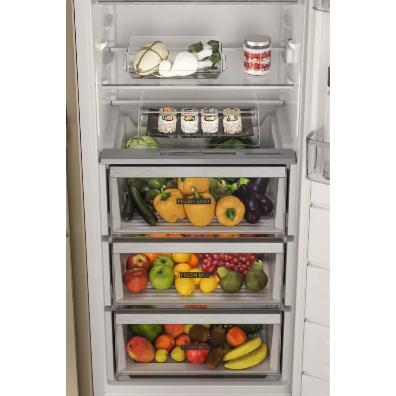 Frigorífico Whirlpool | WHSD18A013D1 | classe de eficiência energética E | encastrável | frigorífico sem congelador | altura 177 cm | volume de refrigeração líquido 306 L | display | 30 dB | aço inoxidável