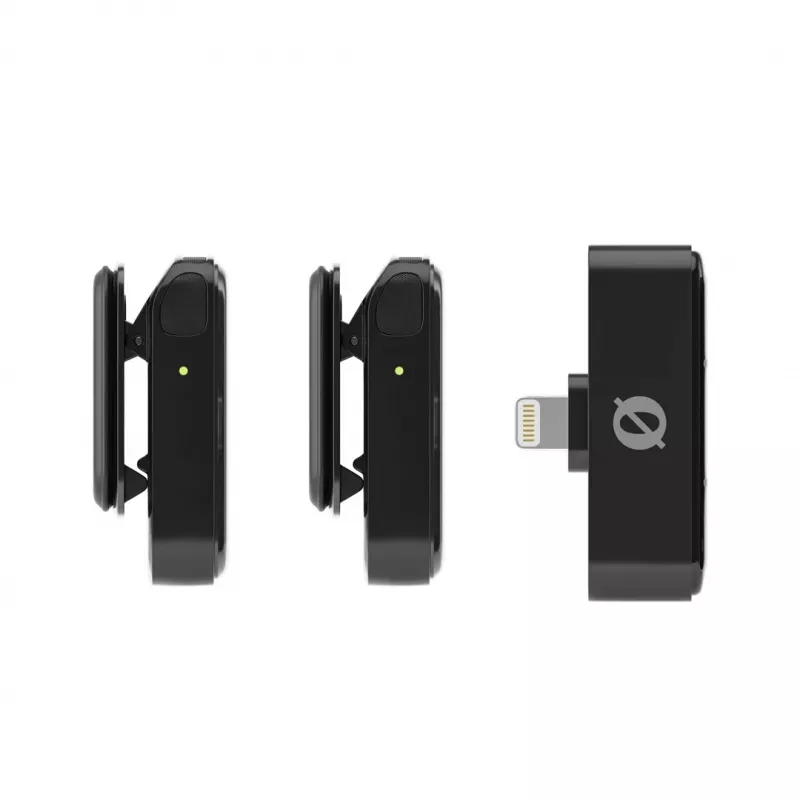 Sistema de microfone sem fios Rode Wireless Micro Lightning — omnidirecional, 48 kHz, 24 bits, alcance de 100 m, bateria de 7 h