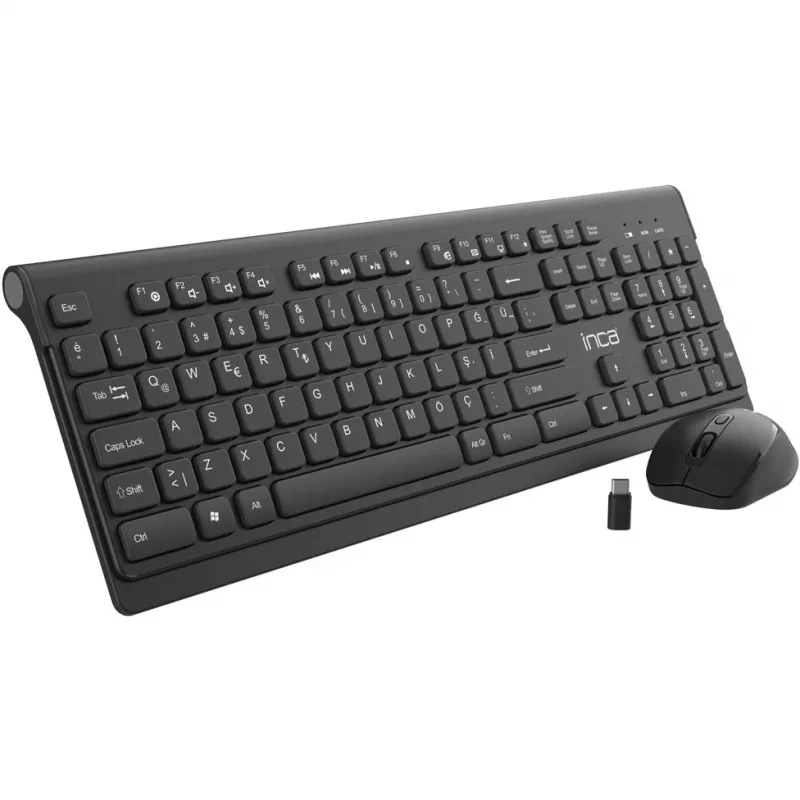 Teclado e rato Inca IWS-519 incluído Office RF Wireless QWERTY turco preto