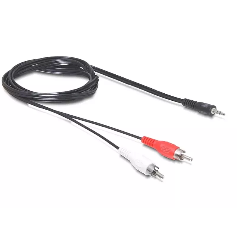 Cabo de áudio DeLOCK 84000 1,5 m 2xRCA 3,5 mm preto