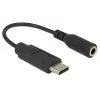 Adaptador de áudio Delock - USB-C 24 pinos (macho) para minijack estéreo 3,5 mm (fêmea)