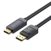 Adaptador de cabo DisplayPort para HDMI Vention HAGBH, 2 m, preto, 7 mm de diâmetro