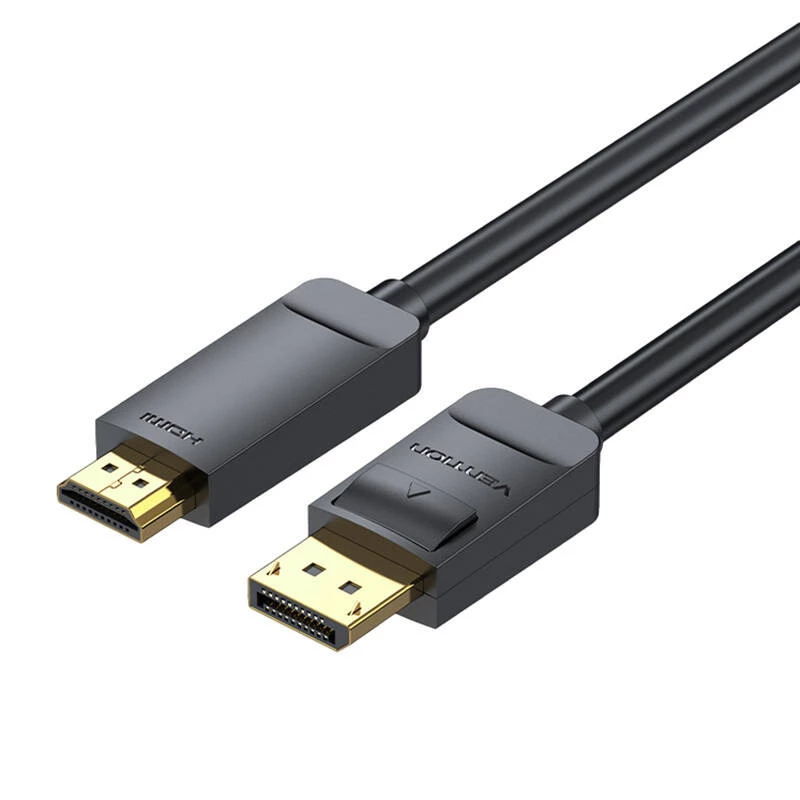 Adaptador de cabo DisplayPort para HDMI Vention HAGBH, 2 m, preto, 7 mm de diâmetro