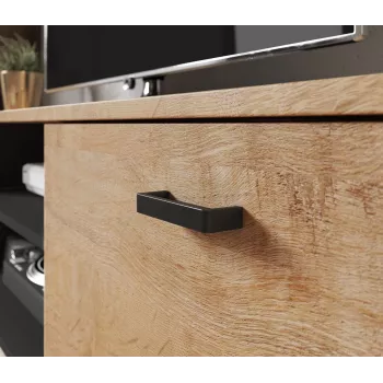 Móvel de TV Cama Meble SOHO 140, carvalho Lefkas/preto, 1400×430×370 mm