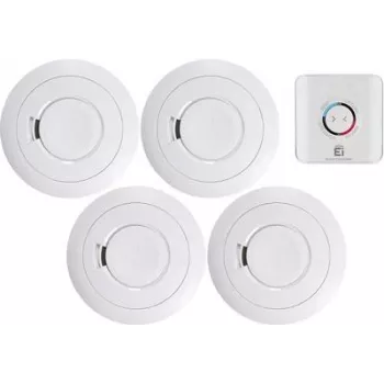 Pack de detetores de fumo ei electronics pack de 5, pilha fixa de 10 anos, interligáveis