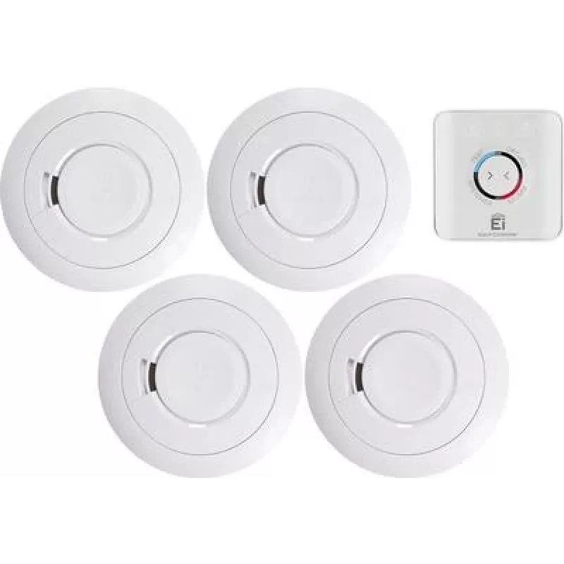 Pack de detetores de fumo ei electronics pack de 5, pilha fixa de 10 anos, interligáveis