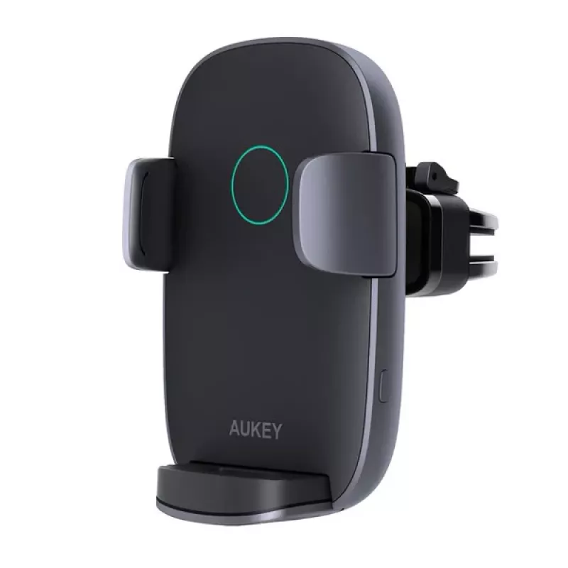 Suporte de carregamento sem fios para automóvel Aukey HD-C52 — suporte de automóvel compatível com Qi com ângulo ajustável e função de carregamento sem fios