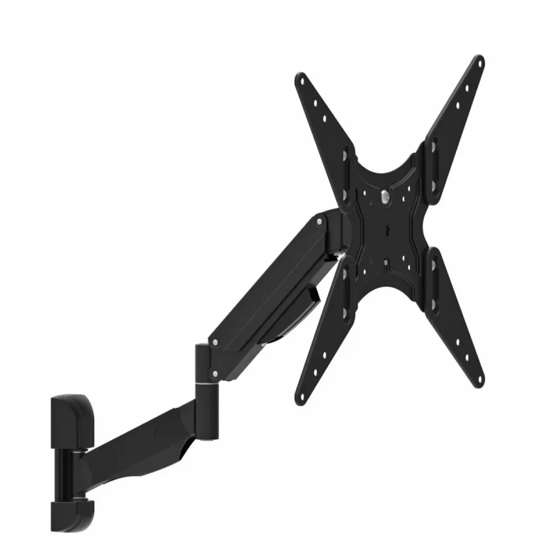 Suporte de TV com mola a gás MACLEAN MC-784 para televisores de 32–55 polegadas, inclinação e altura ajustáveis, carga máx. 21 kg, montagem na parede, preto