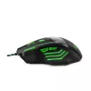 Rato gaming com fios ESPERANZA EGM201G — destro, ótico 2400 DPI, 7 botões, USB Type-A, cabo 1,5 m, preto/verde