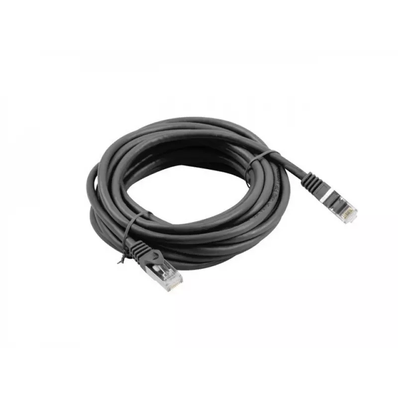 Cabo de rede Lanberg Cat6 RJ-45 para RJ-45 PCF6-10CC-0500-BK, 5 m, F/UTP, 250 MHz, preto