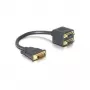 Adaptador DVI DeLOCK DVI25 macho para 2x DVI25 fêmea 0,2 m preto