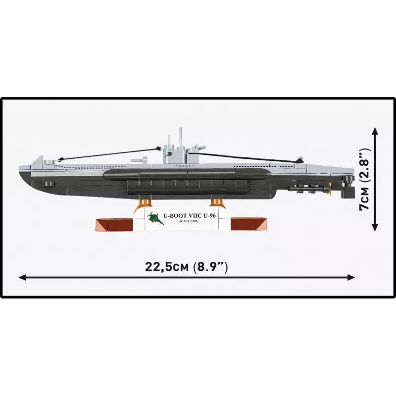 Modelo à escala de submarino Cobi Type VIIC 1:300, conjunto 4857
