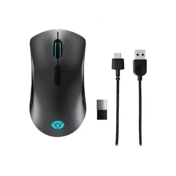 Rato gaming sem fios Lenovo Legion M600 para ambas as mãos RF sem fios + Bluetooth + USB Type-A ótico 16000 DPI