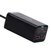 Baseus GaN3 Pro CCGP000101 carregador de secretária 100 W, 2x USB-C + 2x USB-A, PD 3.0, QC 4.0+, cabo de 1,5 m, preto
