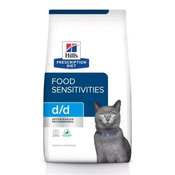 HILL'S PRESCRIPTION DIET Feline d/d alimento seco para gatos pato, ervilhas 1,5 kg