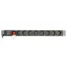 Unidade de distribuição de energia Gembird EG-PDU-014-FC14, 8 tomadas AC, entrada C14, cabo de 3 m, caixa de alumínio 1U, 10 A, 3680 W