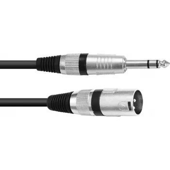 Cabo de áudio Omnitronic 30225197 5 m XLR (3 pinos) 6,35 mm preto